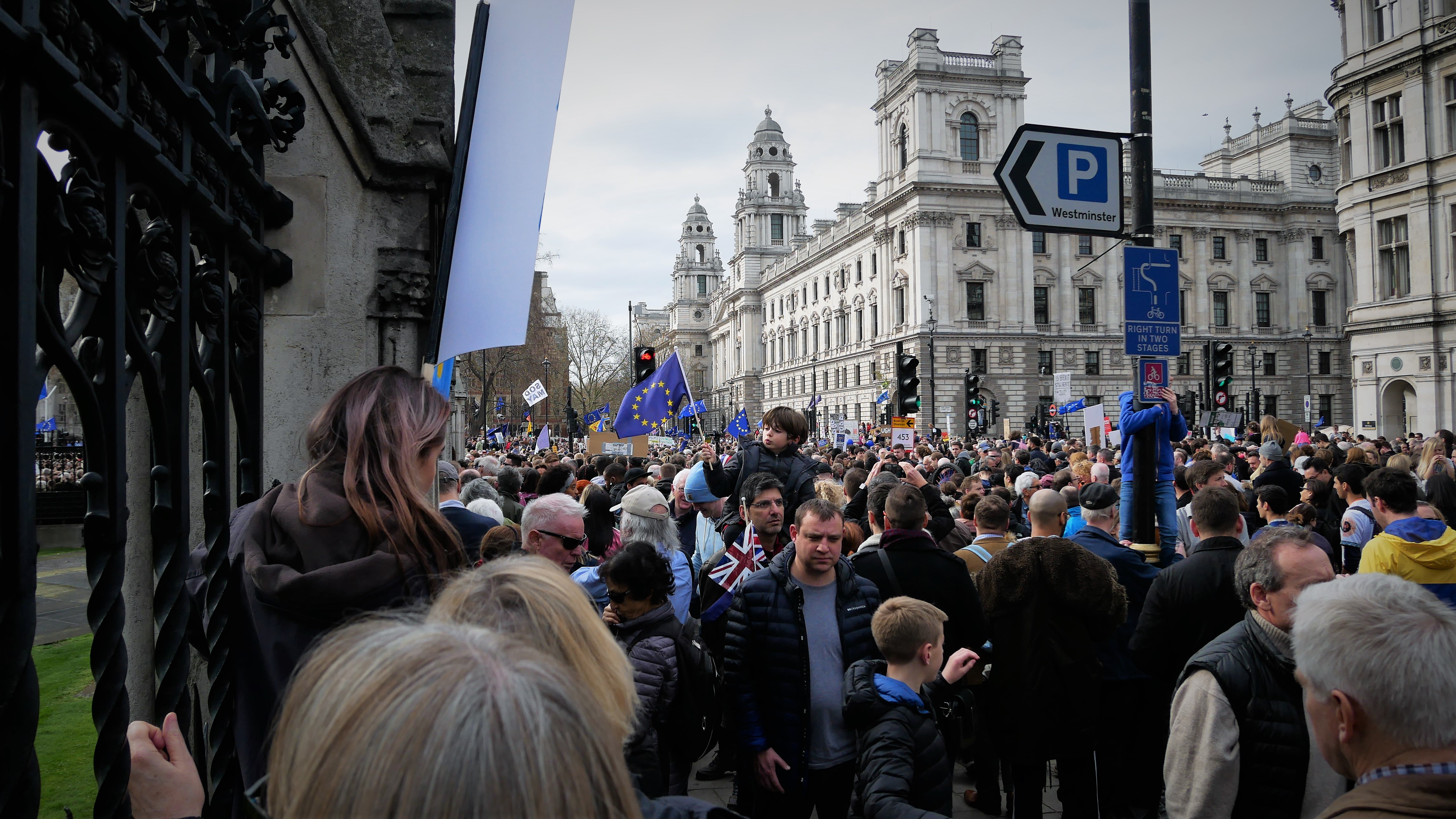 Brexit-mielenosoitus Lontoossa 23.3.